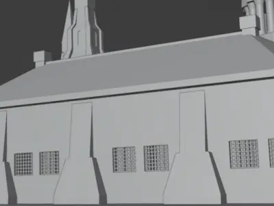 Kingdom church with four windows 3D model