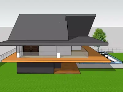 Modern Two-Story House 3D Model 3D model