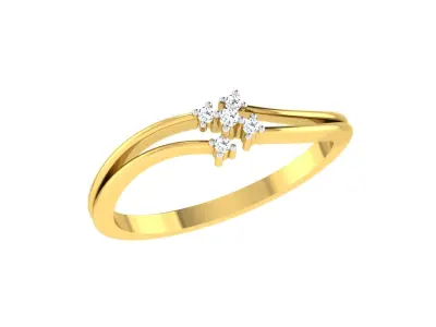Solitaire Women Engagement Bypass Rings 3D print model buy