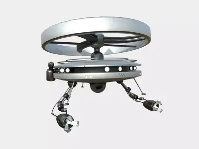 Flying Robot I01 Steel Bright - SciFi Character Design Low-poly 3D model