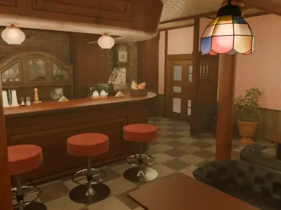 Retro Japanese coffee shop 3D model