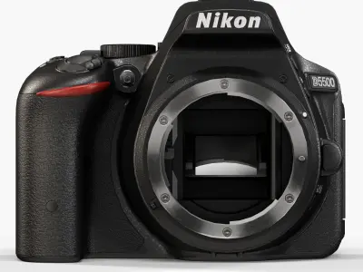 Nikon D5500 DSLR camera Low-poly 3D model