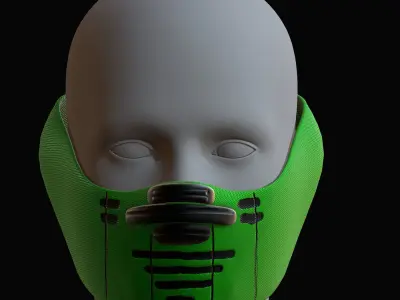Gas mask helmet 3d model scifi Low-poly  Low-poly 3D model 240
