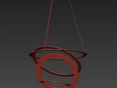 3 Light Gold Pendant 3D model