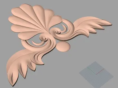 Door design 3D relief model STL format file for CNC carving E698 3D model