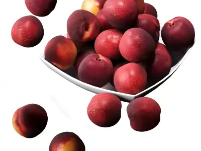 Nectarine v2 Low-poly 3D model