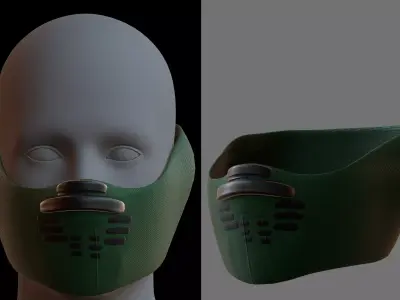 Gas mask helmet 3d model scifi Low-poly  Low-poly 3D model 142