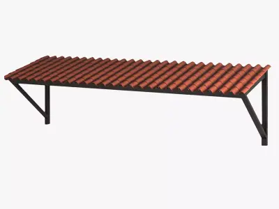 tiled awning 3D model
