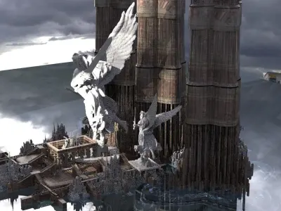 Holy trinity Angelic City Kit bash 3D model