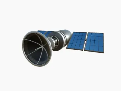 Satellite D05 Steel Blue - SciFi Space Design Low-poly 3D model