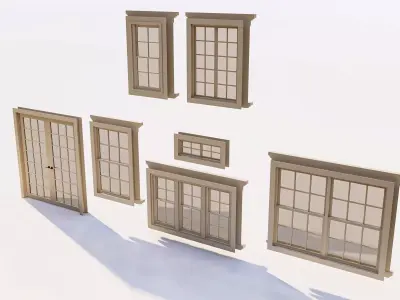 Traditional Double Hung Residential Window Pack 3D model
