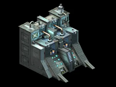 Machinery - wall 01 3D model