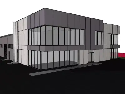 Industrial Warehouse and Office 3D Model 3D model