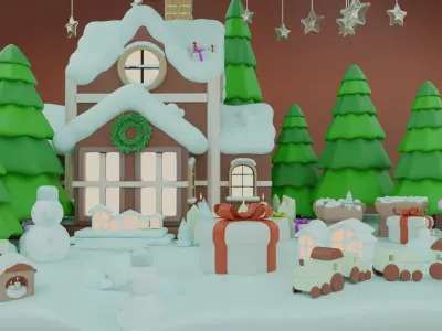 Snow Globe Low-poly 3D model