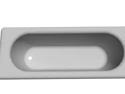 Bathroom-bath rectangular bathtub Low-poly 3D model