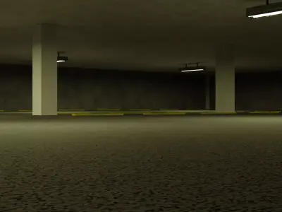 Indoor Parking Garage Low-poly 3D model