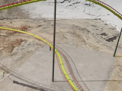 Rollercoaster 3D model Low-poly 3D model