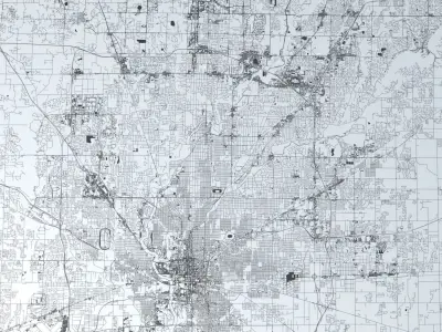 Indianapolis Road Network and Streets 3D model