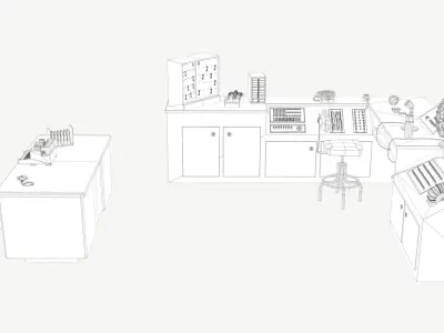 Control Room Low-poly 3D model