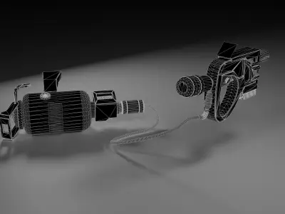 Sci-Fi Hi-tech Water Gun Low-poly 3D model