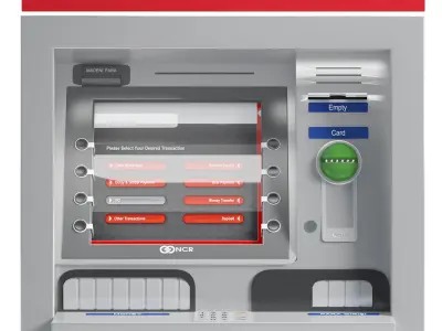 3D NCR bank atm money 3D model