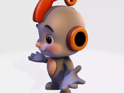 Cartoon Robot 3d Model Low-poly 3D model