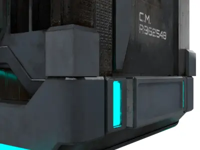 High-Detail Sci-Fi 3D Prop box A Low-poly 3D model