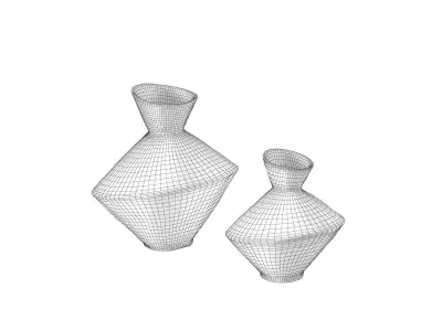 Dark Metal Vases 3D model