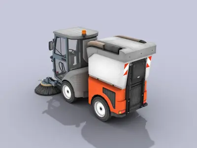 Street Sweeper Low-poly 3D model