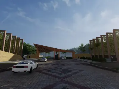 Modern Minimalist Gate A  SketchUp 3D Model SketchUp Only 3D model