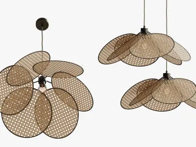 Light Yellow Geometric Pendant 3D model