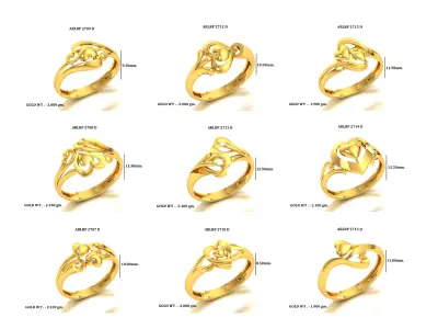 LIGHT WEIGHT RINGS LOT 3D MODEL 3D print model