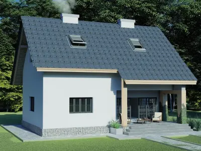 Country House Low-poly 3D model