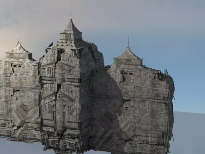 Classical Fantasy style Cliff tower  3D model