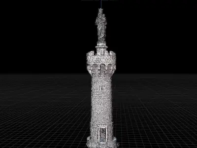 PBR Tower Old Monument Statue Photoscan Low-poly 3D model