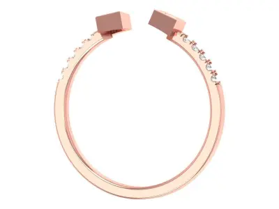 Open End Light Weight Band Princess stone Ring 3D print model