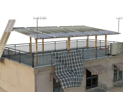 Arab Building Interior And Exterior Low-poly 3D model