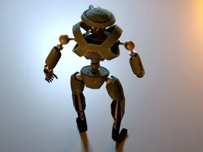 Cartoon Character Robot Low-poly 3D model