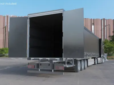  Heavy Duty Electric Tractor With Cargo Trailer Black Rigged for Maya 