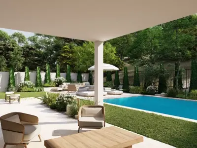 Garden Landscape 3D Model - SketchUp and Lumion Scene 3D model