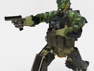 Robot Character Low-poly 3D model