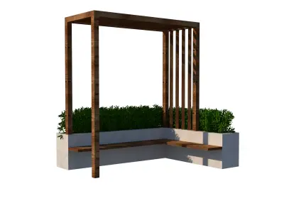 garden corner seat 3D model