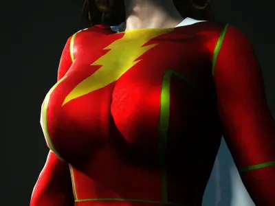 Mary Marvel Low-poly 3D model