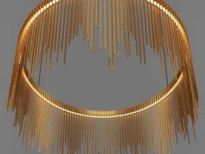 Chain String Ring Pendant 3D model