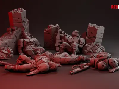 Alpha troops - Slain soldiers 3D print model