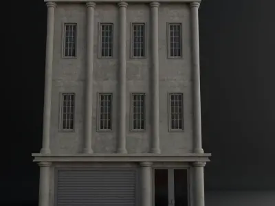 OLD RETRO CLASSICAL BUILDING 9 Low-poly 3D model