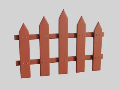 Cartoon Fence 4 3D model
