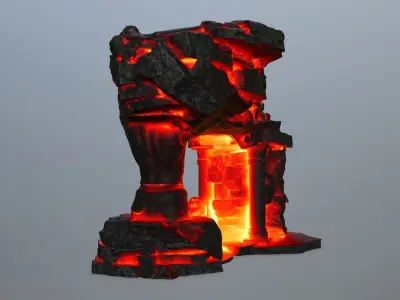 lava temple Low-poly 3D model