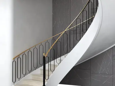 Neoclassical spiral staircase 4 3D model