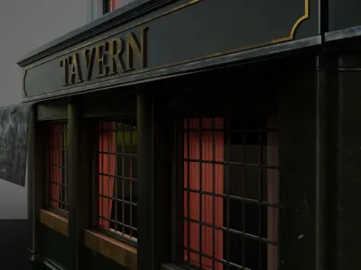 Old Pub Low-poly 3D model